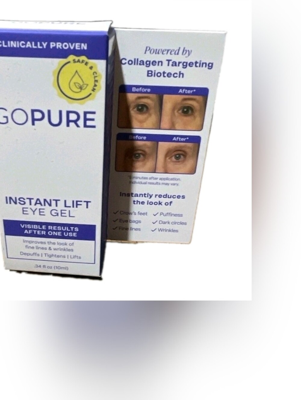 GoPure Instant Lift Under Eye Gel, Unwrinkle/Depuff/Tighten/Lift 0.34 oz
